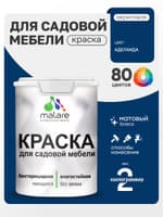 Акриловая краска Malare для садовой мебели/ по дереву, для наружных и внутренних работ/ быстросохнущая моющаяся без запаха матовая, аделаида, 2 кг — обзор и где купить выгоднее